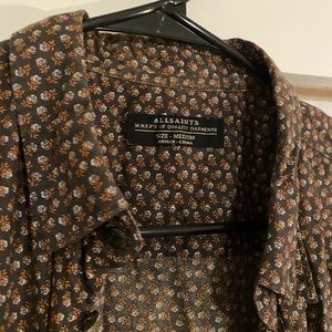 All saints medium short sleeve button up shirt
